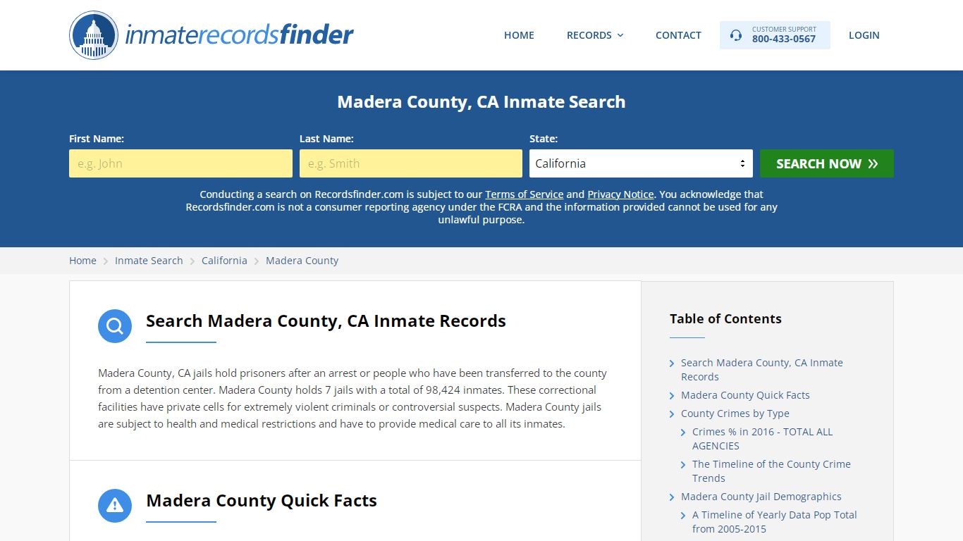 Madera County, CA Inmate Lookup & Jail Records Online