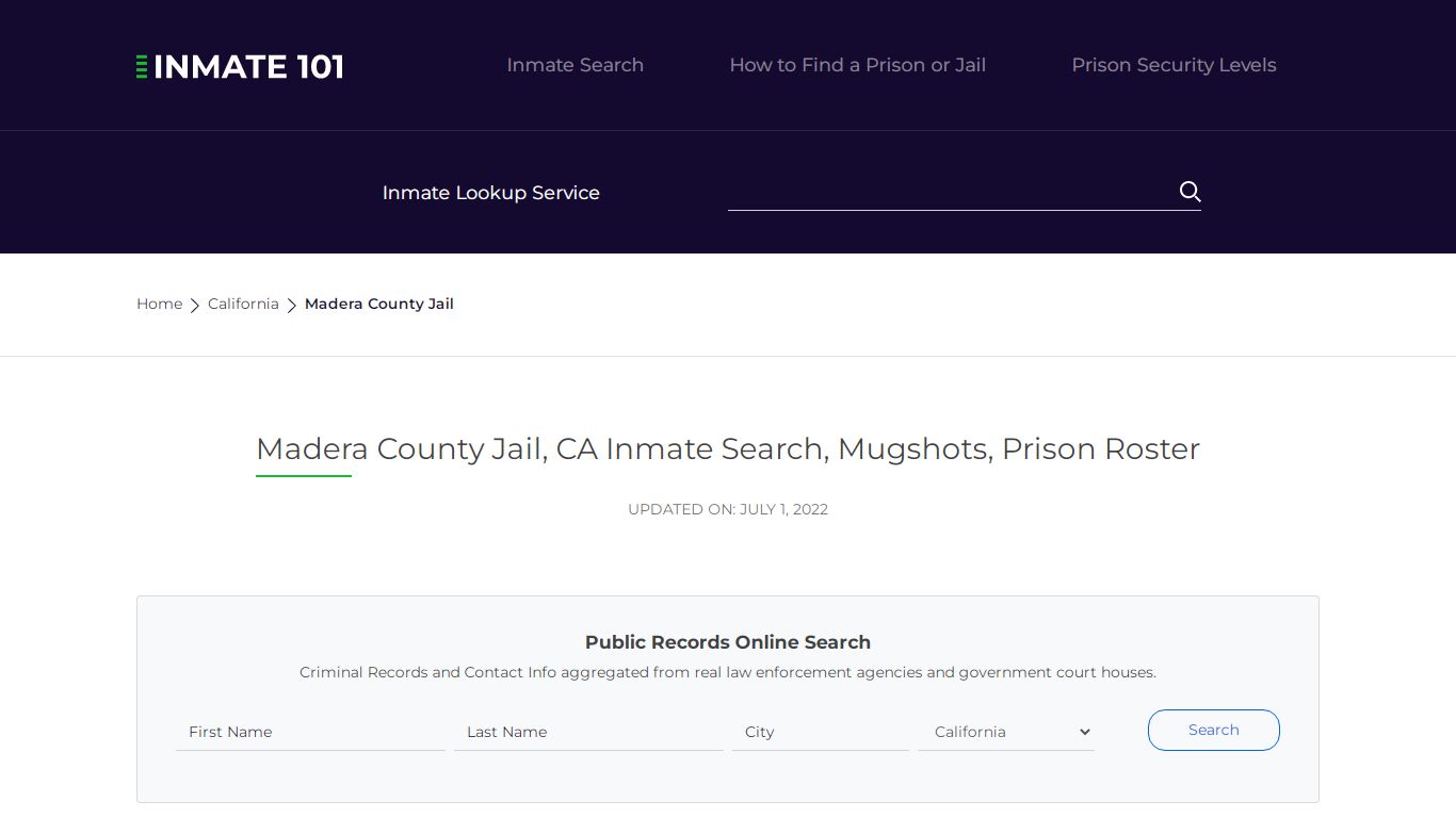 Madera County Jail, CA Inmate Search, Mugshots, Prison ...