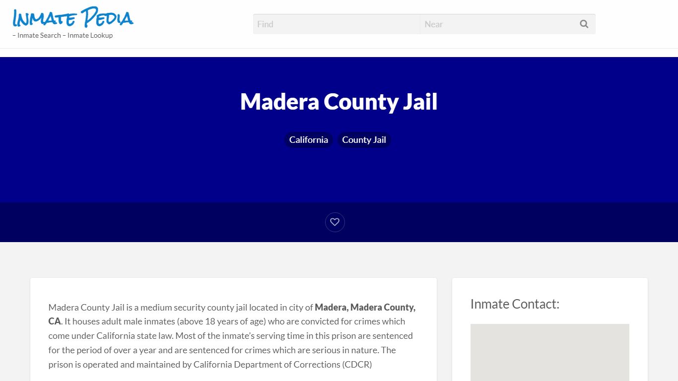 Madera County Jail – Inmate Pedia – Inmate Search – Inmate ...